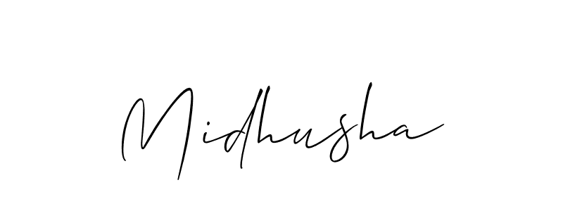 It looks lik you need a new signature style for name Midhusha. Design unique handwritten (Allison_Script) signature with our free signature maker in just a few clicks. Midhusha signature style 2 images and pictures png