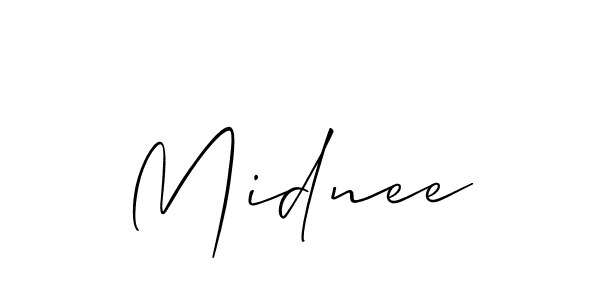 How to make Midnee name signature. Use Allison_Script style for creating short signs online. This is the latest handwritten sign. Midnee signature style 2 images and pictures png