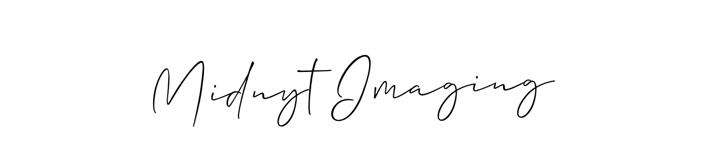 How to make Midnyt Imaging name signature. Use Allison_Script style for creating short signs online. This is the latest handwritten sign. Midnyt Imaging signature style 2 images and pictures png