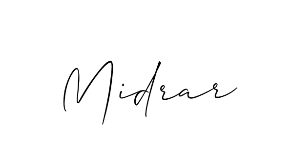 You can use this online signature creator to create a handwritten signature for the name Midrar. This is the best online autograph maker. Midrar signature style 2 images and pictures png
