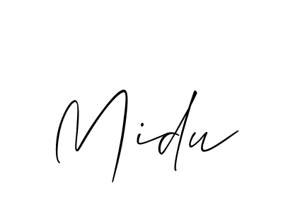 Make a beautiful signature design for name Midu. With this signature (Allison_Script) style, you can create a handwritten signature for free. Midu signature style 2 images and pictures png