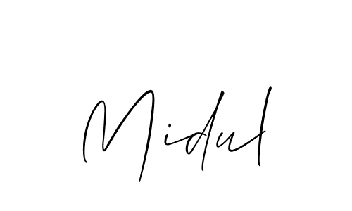 How to make Midul name signature. Use Allison_Script style for creating short signs online. This is the latest handwritten sign. Midul signature style 2 images and pictures png