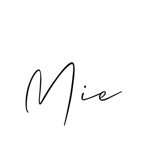 Create a beautiful signature design for name Mie. With this signature (Allison_Script) fonts, you can make a handwritten signature for free. Mie signature style 2 images and pictures png