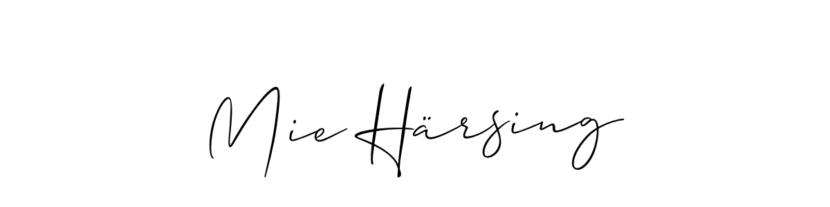 Create a beautiful signature design for name Mie Härsing. With this signature (Allison_Script) fonts, you can make a handwritten signature for free. Mie Härsing signature style 2 images and pictures png