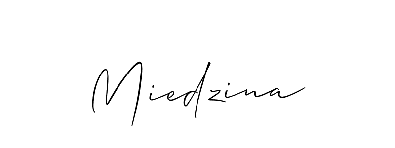 Make a short Miedzina signature style. Manage your documents anywhere anytime using Allison_Script. Create and add eSignatures, submit forms, share and send files easily. Miedzina signature style 2 images and pictures png