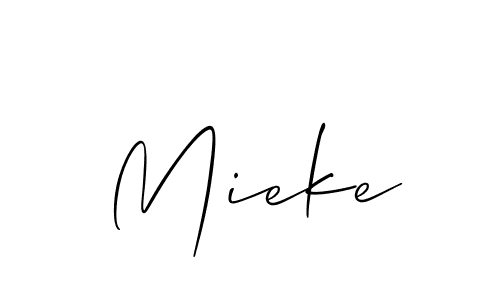 Mieke stylish signature style. Best Handwritten Sign (Allison_Script) for my name. Handwritten Signature Collection Ideas for my name Mieke. Mieke signature style 2 images and pictures png