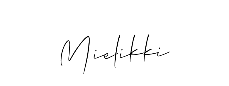 You can use this online signature creator to create a handwritten signature for the name Mielikki. This is the best online autograph maker. Mielikki signature style 2 images and pictures png
