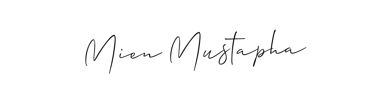 Make a short Mien Mustapha signature style. Manage your documents anywhere anytime using Allison_Script. Create and add eSignatures, submit forms, share and send files easily. Mien Mustapha signature style 2 images and pictures png