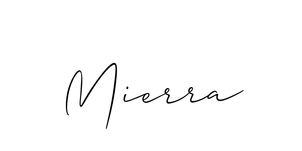 Make a beautiful signature design for name Mierra. With this signature (Allison_Script) style, you can create a handwritten signature for free. Mierra signature style 2 images and pictures png