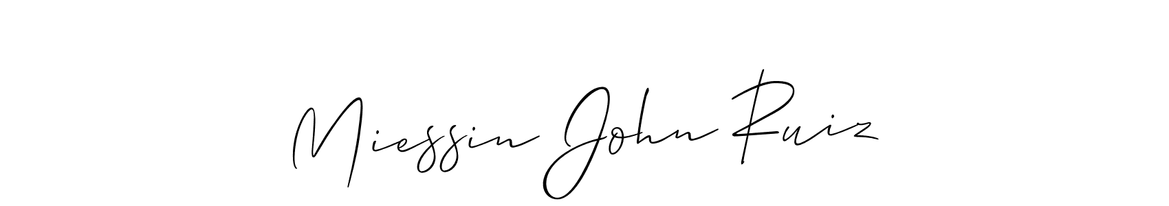 Allison_Script is a professional signature style that is perfect for those who want to add a touch of class to their signature. It is also a great choice for those who want to make their signature more unique. Get Miessin John Ruiz name to fancy signature for free. Miessin John Ruiz signature style 2 images and pictures png