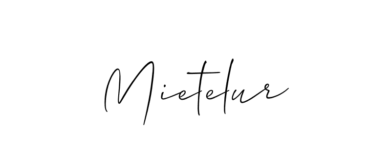 Similarly Allison_Script is the best handwritten signature design. Signature creator online .You can use it as an online autograph creator for name Mietelur. Mietelur signature style 2 images and pictures png