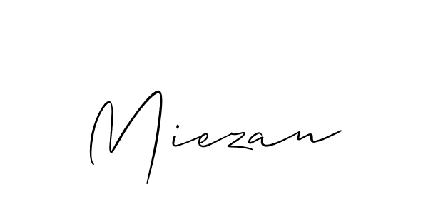Create a beautiful signature design for name Miezan. With this signature (Allison_Script) fonts, you can make a handwritten signature for free. Miezan signature style 2 images and pictures png