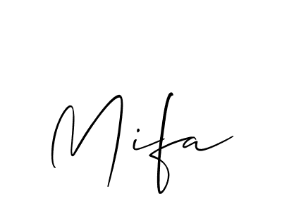 if you are searching for the best signature style for your name Mifa. so please give up your signature search. here we have designed multiple signature styles  using Allison_Script. Mifa signature style 2 images and pictures png