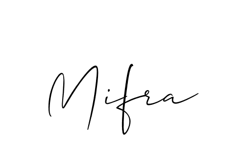 How to make Mifra signature? Allison_Script is a professional autograph style. Create handwritten signature for Mifra name. Mifra signature style 2 images and pictures png