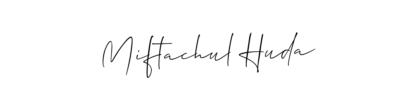 How to make Miftachul Huda name signature. Use Allison_Script style for creating short signs online. This is the latest handwritten sign. Miftachul Huda signature style 2 images and pictures png