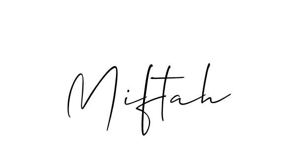 It looks lik you need a new signature style for name Miftah. Design unique handwritten (Allison_Script) signature with our free signature maker in just a few clicks. Miftah signature style 2 images and pictures png