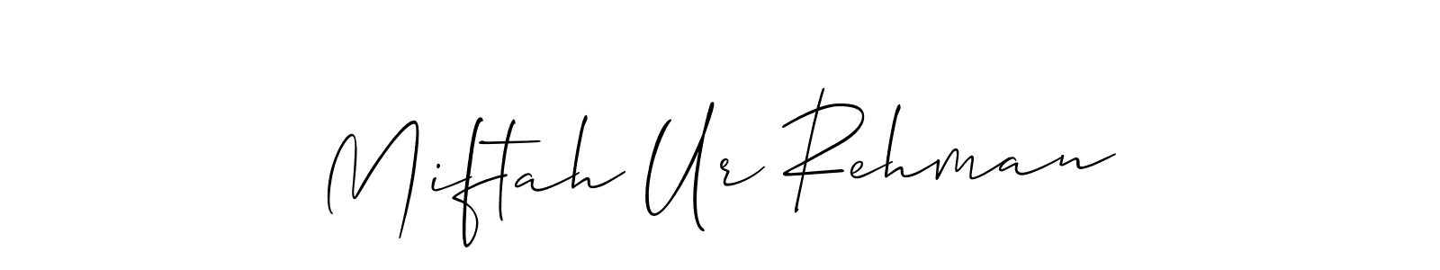 The best way (Allison_Script) to make a short signature is to pick only two or three words in your name. The name Miftah Ur Rehman include a total of six letters. For converting this name. Miftah Ur Rehman signature style 2 images and pictures png