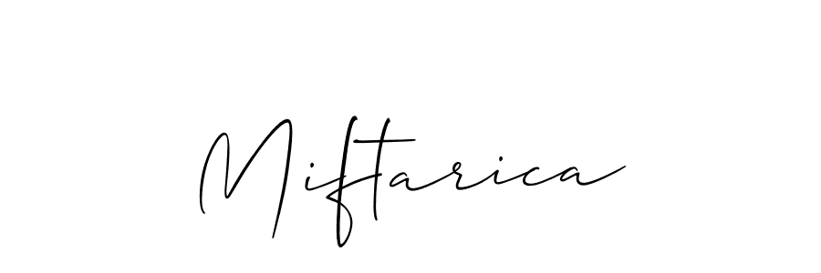 How to make Miftarica name signature. Use Allison_Script style for creating short signs online. This is the latest handwritten sign. Miftarica signature style 2 images and pictures png