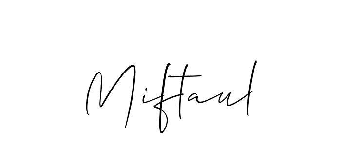 How to Draw Miftaul signature style? Allison_Script is a latest design signature styles for name Miftaul. Miftaul signature style 2 images and pictures png