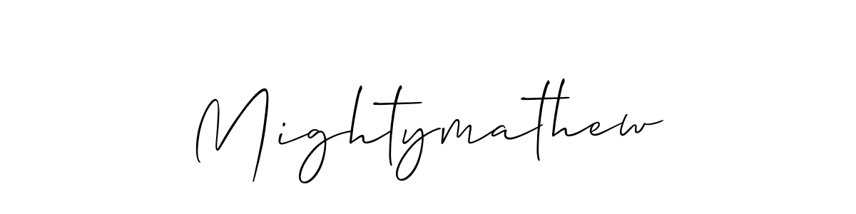 How to make Mightymathew signature? Allison_Script is a professional autograph style. Create handwritten signature for Mightymathew name. Mightymathew signature style 2 images and pictures png