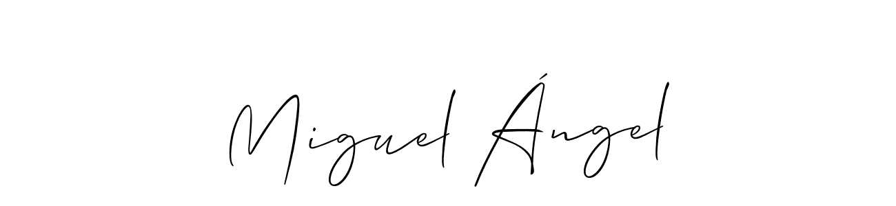 How to make Miguel Ángel name signature. Use Allison_Script style for creating short signs online. This is the latest handwritten sign. Miguel Ángel signature style 2 images and pictures png