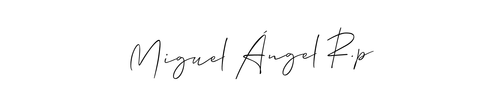 Also You can easily find your signature by using the search form. We will create Miguel Ángel R.p name handwritten signature images for you free of cost using Allison_Script sign style. Miguel Ángel R.p signature style 2 images and pictures png