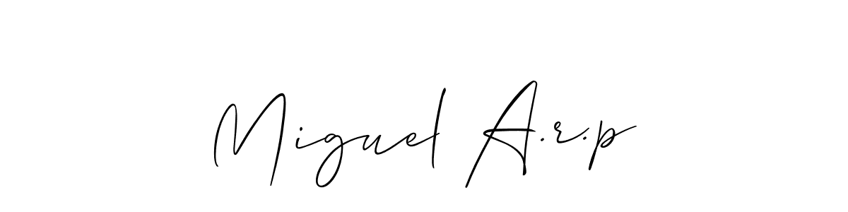 Miguel A.r.p stylish signature style. Best Handwritten Sign (Allison_Script) for my name. Handwritten Signature Collection Ideas for my name Miguel A.r.p. Miguel A.r.p signature style 2 images and pictures png