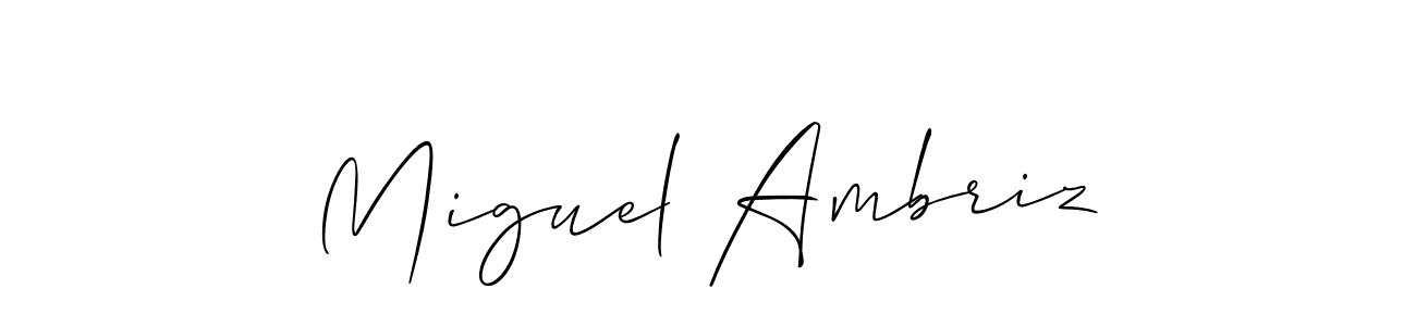 Make a short Miguel Ambriz signature style. Manage your documents anywhere anytime using Allison_Script. Create and add eSignatures, submit forms, share and send files easily. Miguel Ambriz signature style 2 images and pictures png