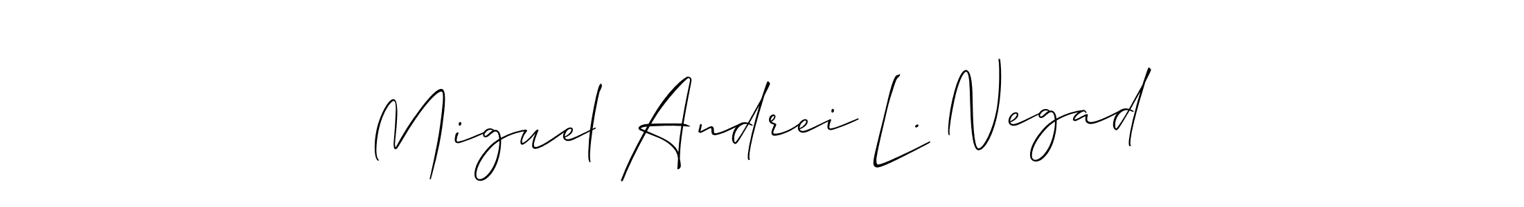See photos of Miguel Andrei L. Negad official signature by Spectra . Check more albums & portfolios. Read reviews & check more about Allison_Script font. Miguel Andrei L. Negad signature style 2 images and pictures png