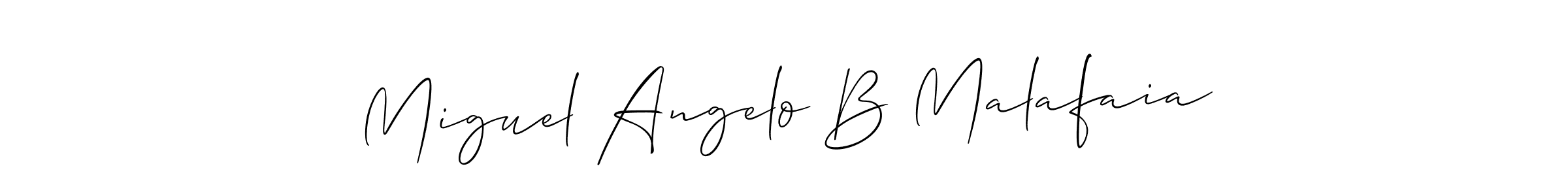 Create a beautiful signature design for name Miguel Angelo B Malafaia. With this signature (Allison_Script) fonts, you can make a handwritten signature for free. Miguel Angelo B Malafaia signature style 2 images and pictures png