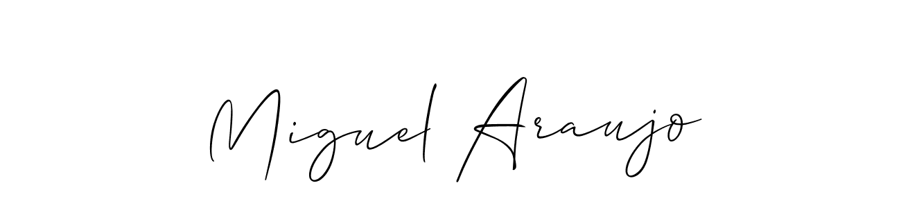 It looks lik you need a new signature style for name Miguel Araujo. Design unique handwritten (Allison_Script) signature with our free signature maker in just a few clicks. Miguel Araujo signature style 2 images and pictures png
