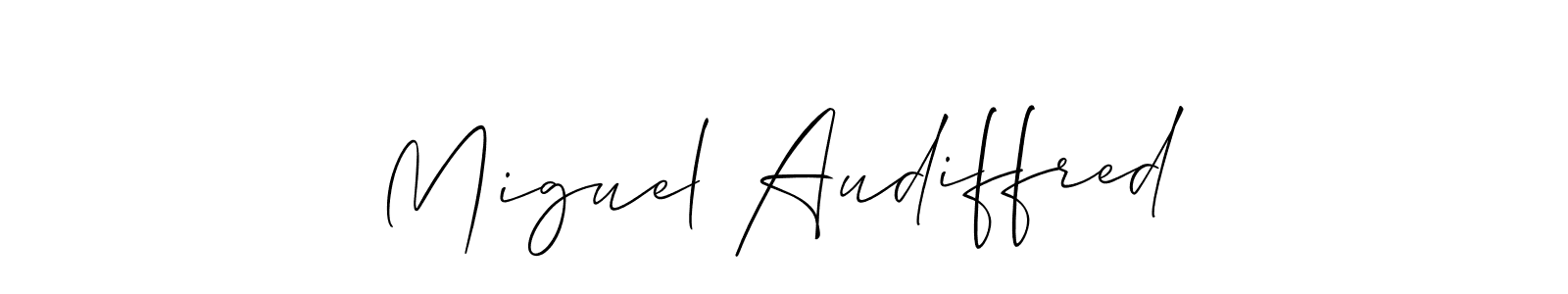 Use a signature maker to create a handwritten signature online. With this signature software, you can design (Allison_Script) your own signature for name Miguel Audiffred. Miguel Audiffred signature style 2 images and pictures png