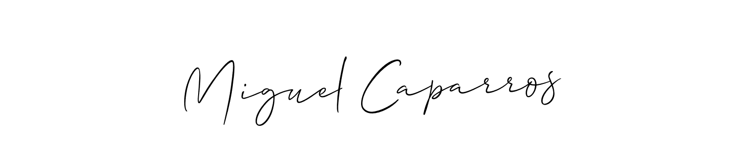 Use a signature maker to create a handwritten signature online. With this signature software, you can design (Allison_Script) your own signature for name Miguel Caparros. Miguel Caparros signature style 2 images and pictures png