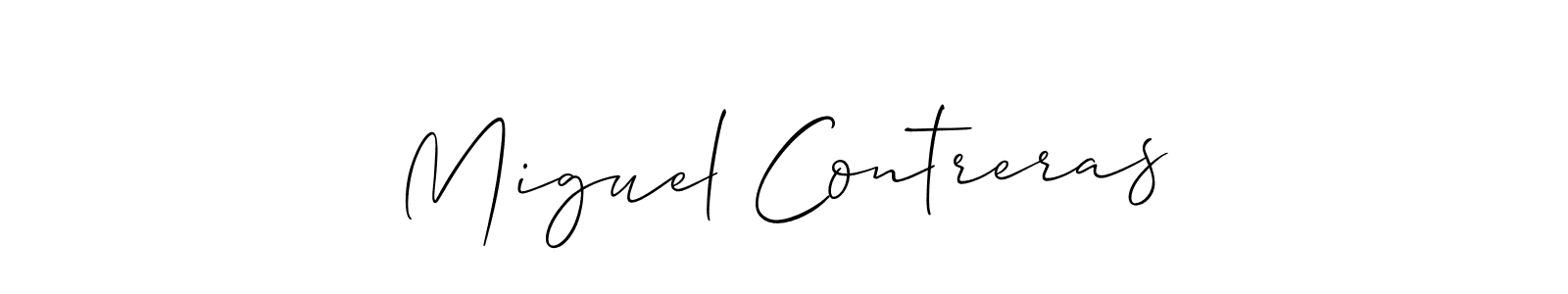 Miguel Contreras stylish signature style. Best Handwritten Sign (Allison_Script) for my name. Handwritten Signature Collection Ideas for my name Miguel Contreras. Miguel Contreras signature style 2 images and pictures png