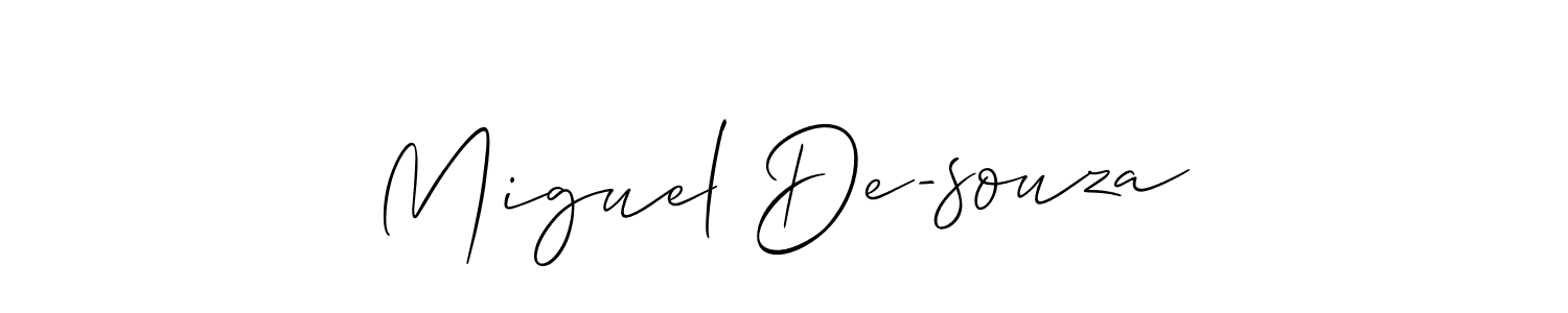 How to Draw Miguel De-souza signature style? Allison_Script is a latest design signature styles for name Miguel De-souza. Miguel De-souza signature style 2 images and pictures png