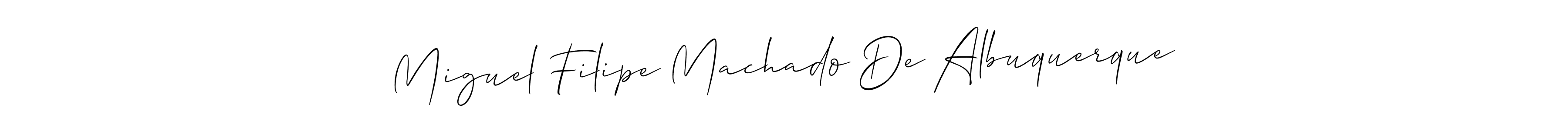 Make a beautiful signature design for name Miguel Filipe Machado De Albuquerque. With this signature (Allison_Script) style, you can create a handwritten signature for free. Miguel Filipe Machado De Albuquerque signature style 2 images and pictures png