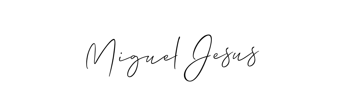 The best way (Allison_Script) to make a short signature is to pick only two or three words in your name. The name Miguel Jesus include a total of six letters. For converting this name. Miguel Jesus signature style 2 images and pictures png