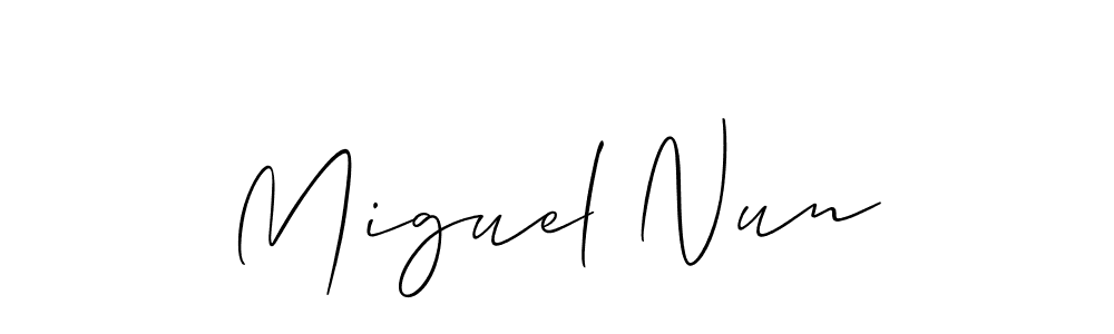 It looks lik you need a new signature style for name Miguel Nun. Design unique handwritten (Allison_Script) signature with our free signature maker in just a few clicks. Miguel Nun signature style 2 images and pictures png