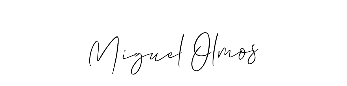 Make a beautiful signature design for name Miguel Olmos. With this signature (Allison_Script) style, you can create a handwritten signature for free. Miguel Olmos signature style 2 images and pictures png
