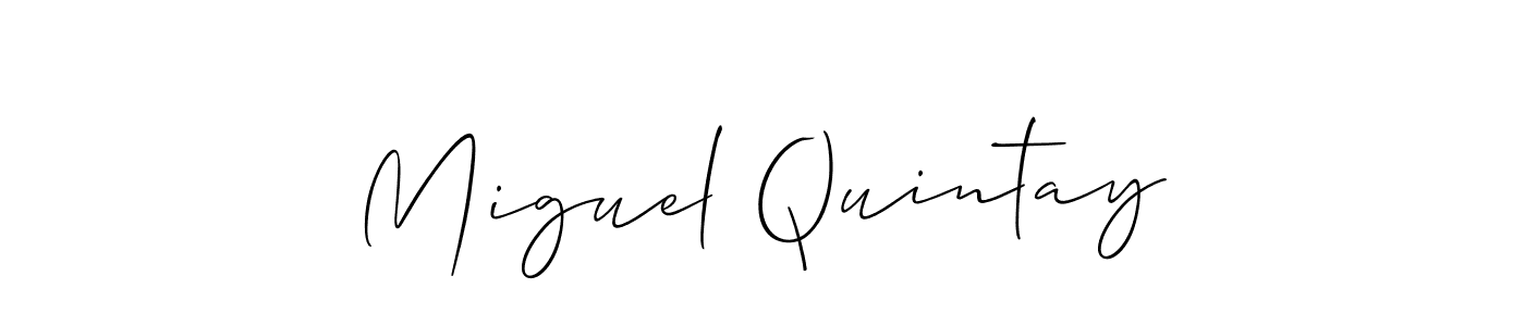 It looks lik you need a new signature style for name Miguel Quintay. Design unique handwritten (Allison_Script) signature with our free signature maker in just a few clicks. Miguel Quintay signature style 2 images and pictures png