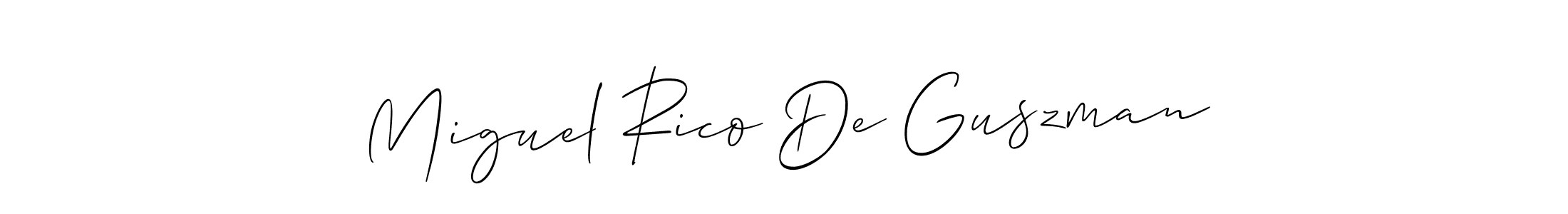 Allison_Script is a professional signature style that is perfect for those who want to add a touch of class to their signature. It is also a great choice for those who want to make their signature more unique. Get Miguel Rico De Guszman name to fancy signature for free. Miguel Rico De Guszman signature style 2 images and pictures png