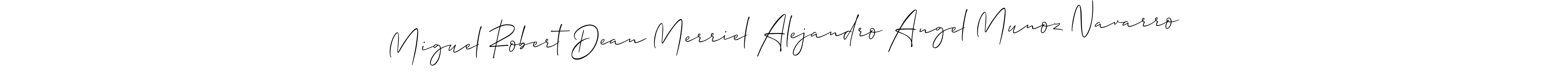 Design your own signature with our free online signature maker. With this signature software, you can create a handwritten (Allison_Script) signature for name Miguel Robert Dean Merriel Alejandro Angel Munoz Navarro. Miguel Robert Dean Merriel Alejandro Angel Munoz Navarro signature style 2 images and pictures png