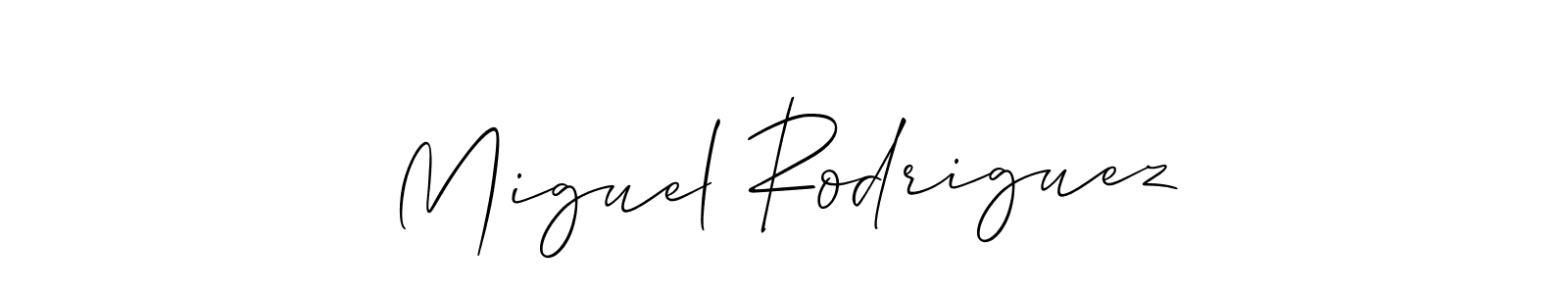 How to make Miguel Rodriguez name signature. Use Allison_Script style for creating short signs online. This is the latest handwritten sign. Miguel Rodriguez signature style 2 images and pictures png