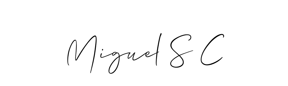 Create a beautiful signature design for name Miguel S C. With this signature (Allison_Script) fonts, you can make a handwritten signature for free. Miguel S C signature style 2 images and pictures png