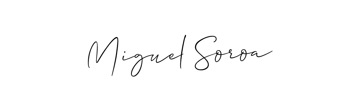 Make a beautiful signature design for name Miguel Soroa. With this signature (Allison_Script) style, you can create a handwritten signature for free. Miguel Soroa signature style 2 images and pictures png