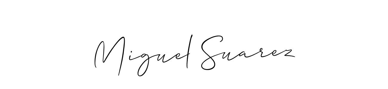 Make a short Miguel Suarez signature style. Manage your documents anywhere anytime using Allison_Script. Create and add eSignatures, submit forms, share and send files easily. Miguel Suarez signature style 2 images and pictures png