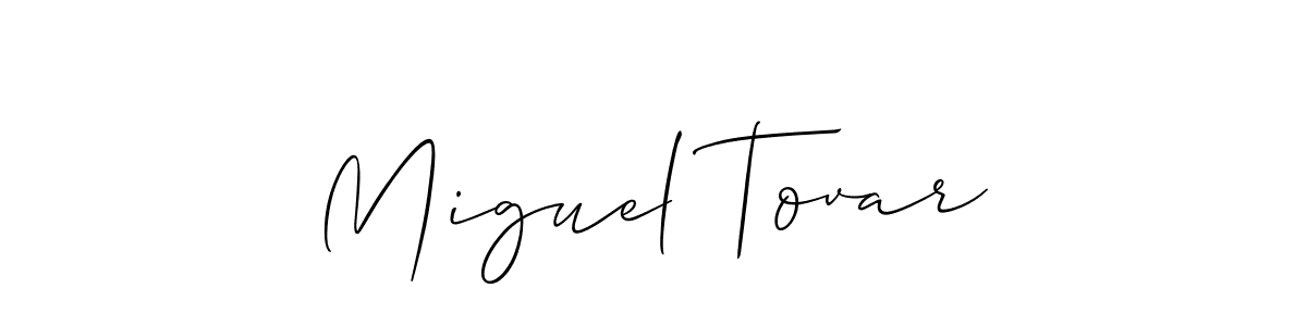 Design your own signature with our free online signature maker. With this signature software, you can create a handwritten (Allison_Script) signature for name Miguel Tovar. Miguel Tovar signature style 2 images and pictures png