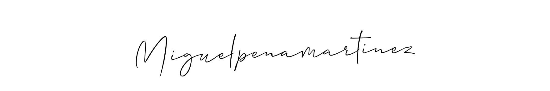 Make a beautiful signature design for name Miguelpenamartinez. With this signature (Allison_Script) style, you can create a handwritten signature for free. Miguelpenamartinez signature style 2 images and pictures png