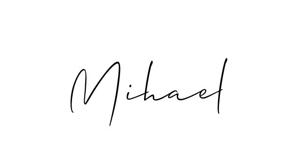You should practise on your own different ways (Allison_Script) to write your name (Mihael) in signature. don't let someone else do it for you. Mihael signature style 2 images and pictures png