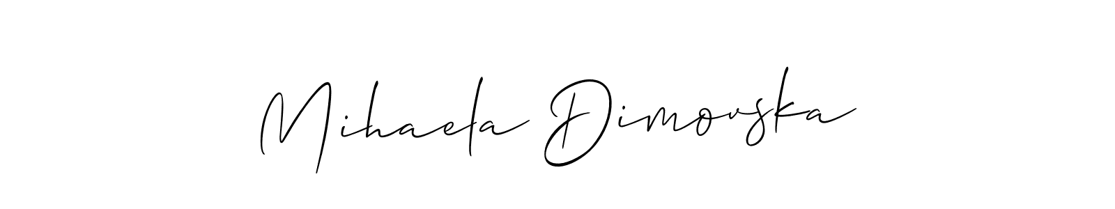 Create a beautiful signature design for name Mihaela Dimovska. With this signature (Allison_Script) fonts, you can make a handwritten signature for free. Mihaela Dimovska signature style 2 images and pictures png